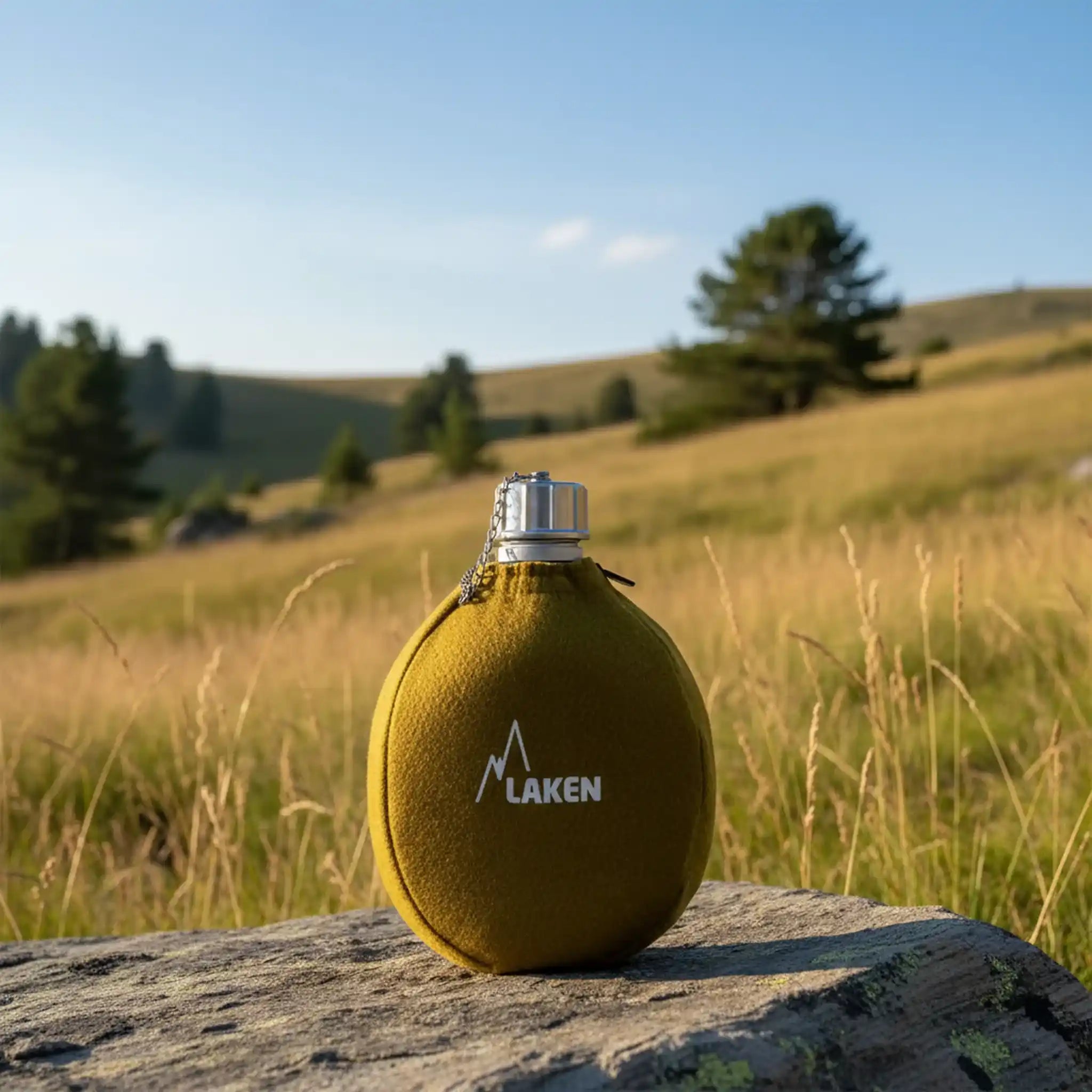 Gourde classique en aluminium avec housse en feutre 1L
