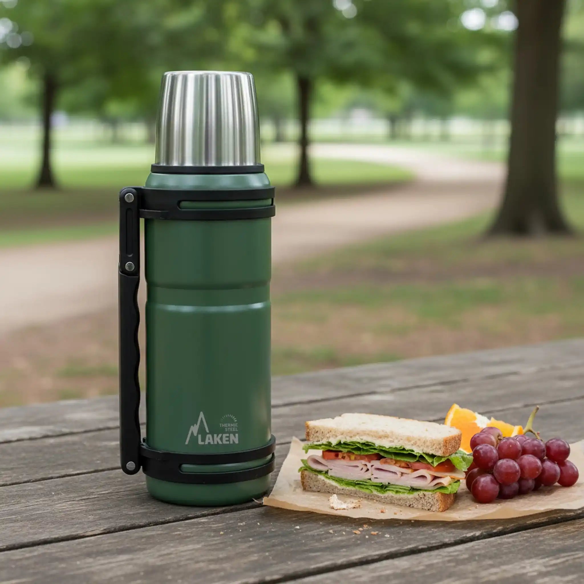 Thermos pour Liquides en Acier Inoxydable avec Anse 1,2L