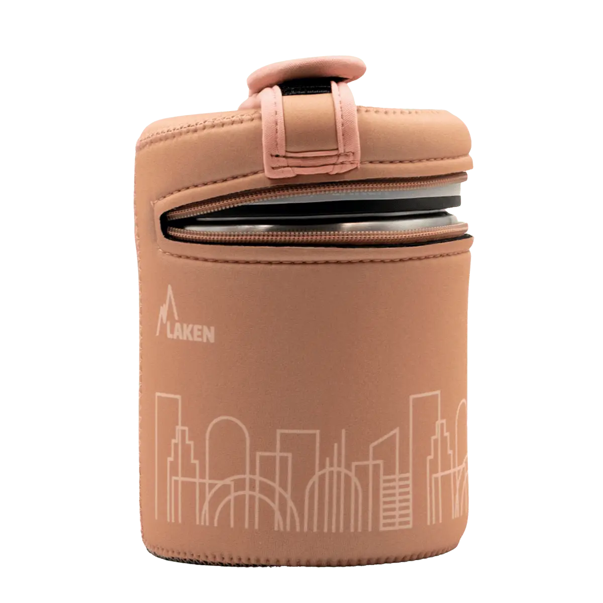 Termo para sólidos de acero de 1 litro con funda de neopreno de ciudad