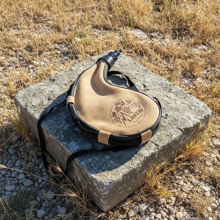 Outre à Vin Traditionnelle Courbe en Cuir