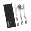 Set de cubiertos de acero con funda de lona y velcro LAKEN