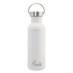 Botella de acero BASIC STEEL blanca de 0,75 litros con tapón VINTAGE