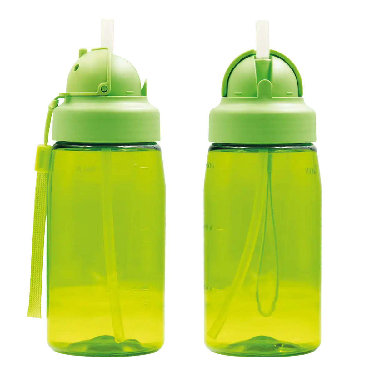 Botella Infantil de Tritan con tapón Oby verde desde los laterales