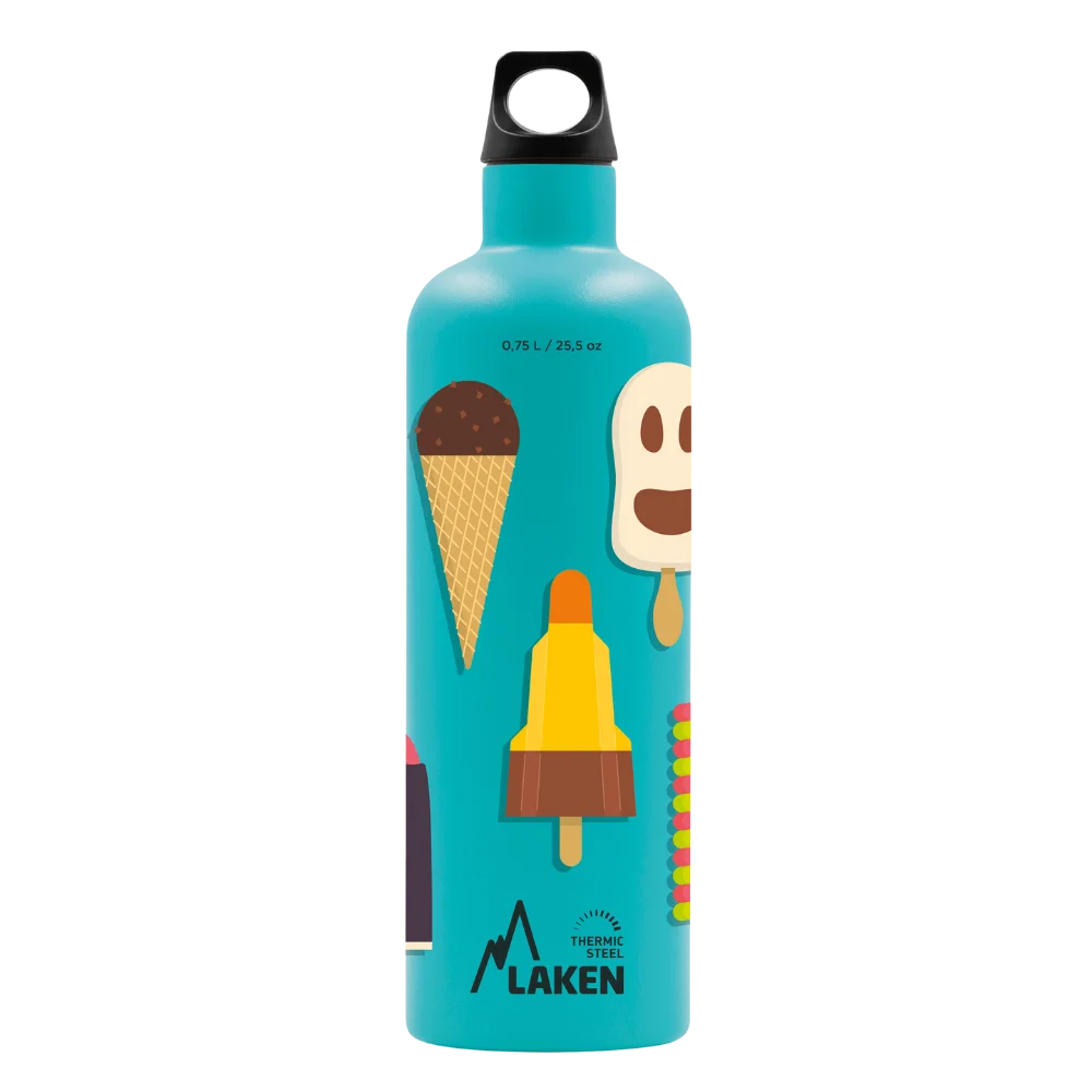 Cara frontal de la botella Fun, Sweet and Fresh, Summer Edition de LAKEN en color turquesa