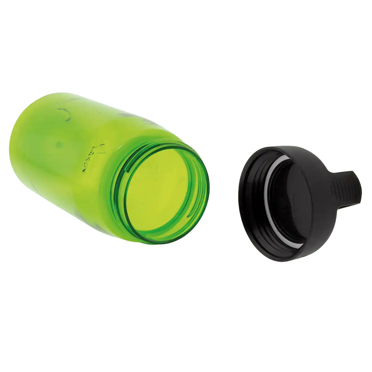 Botella de Tritan con tapón CLASSIC abierta